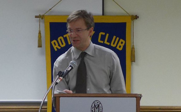 Milwaukee County Executive Chris Abele addresses the Mayfair Rotary Club of Wauwatosa last week.
