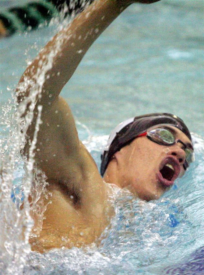 Wauwatosa’s Michael Siverling swims the 500 freestyle during a dual meet Jan. 8 at Greenfield.