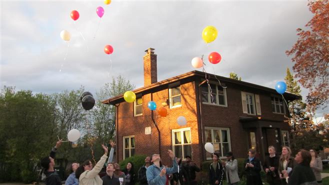 At Kyle’s Korner, the group releases balloons with messages to their lost loved ones.
