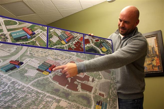 Damian Buchman shows one possible location at the Milwaukee Regional Medical Center for The Ability Center, his dream athletic and recreational facility specially designed for people with disabilities.