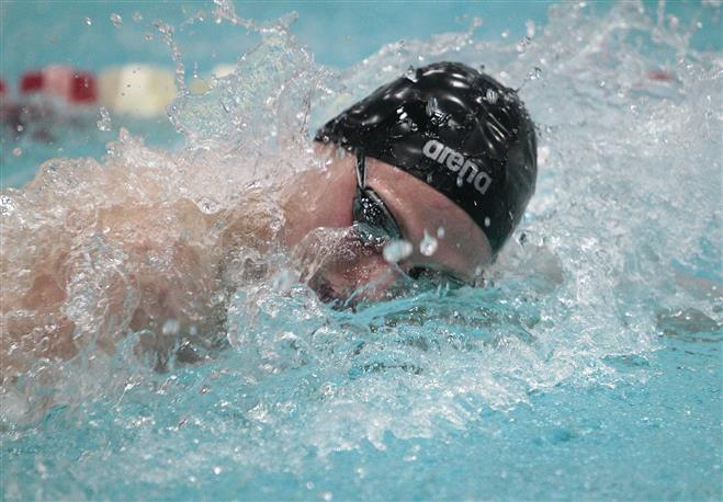 Wauwatosa’s Danny Larson swims to a second-place finish in the 200 IM during the Division 1 Boys State Swim Meet at the UW-Natatorium on Saturday, Feb. 20. He was named the team’s Most Valuable Swimmer.