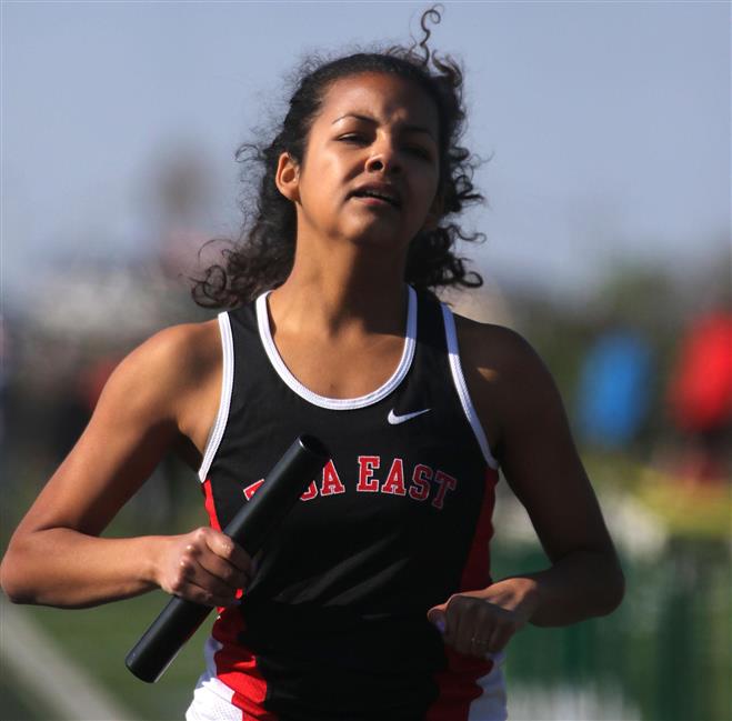 Wauwatosa East’s Amara Green was part of the 4x800-meter relay team that finished third at the 36th annual Dan Benson Invitational on April 29 at Tosa West. East finished fourth at the invite.