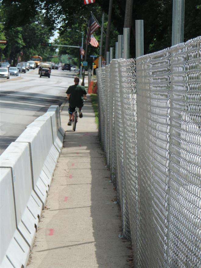 The city has installed fencing and concrete barriers along two North Avenue bridges. The city plans to replace or repair crumbling stone walls.