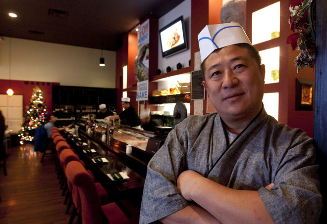 Taikyo "Brian" Park inside his Wasabi Sushi Lounge in Brookfield.
