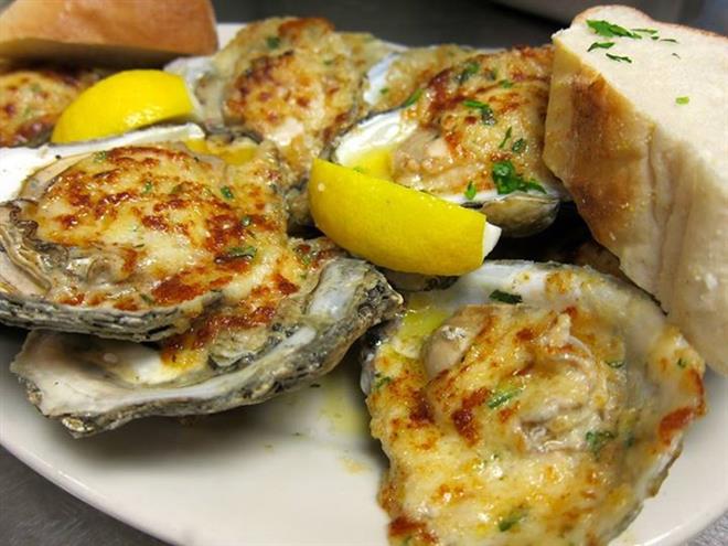 Maxie’s NOLA-Grilled Oysters, inspired by a trip to New Orleans, is a special offered on Monday nights.